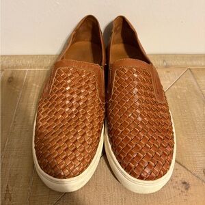 Donald J. Pliner Tan Woven Leather Loafers
